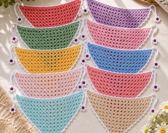 Patrón de pañuelo triangular de ganchillo estilo abuela, pañuelo para la cabeza estilo boho (descarga en PDF)
