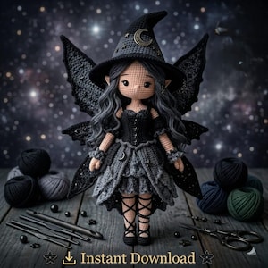 Fee Hexe Puppen Häkelmuster, Amigurumi PDF, Häkelanleitung für fortgeschrittene Fortgeschrittene