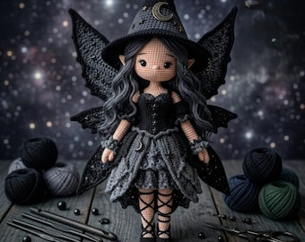 Fee Hexe Puppen Häkelmuster, Amigurumi PDF, Häkelanleitung für fortgeschrittene Fortgeschrittene