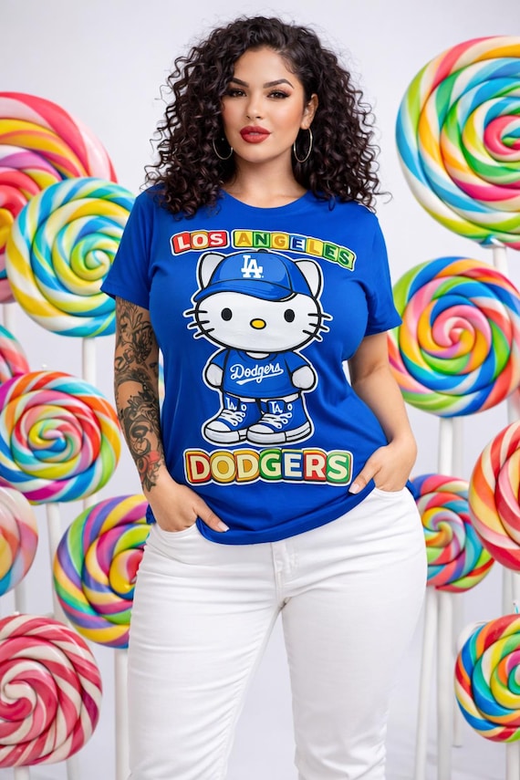 Hello Kitty Dodgers Shirt | Los Angeles Baseball Tee - Etsy