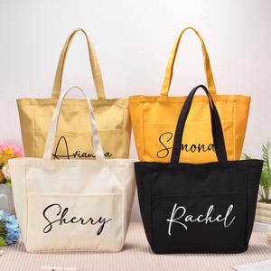 bridesmaid tote bag, bridesmaid gift, personalized totes, maid of honor tote, bridal party bags, bridesmaid name tote, big little gift