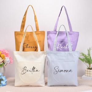 bridesmaid tote bag, bridesmaid gift, personalized totes, maid of honor tote, bridal party bags, bridesmaid name tote, big little gift