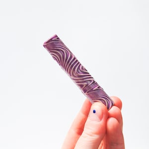 Ceramic Pipe Many Hitter Larger Psychedelic Pattern Purple Gloss on Porcelain