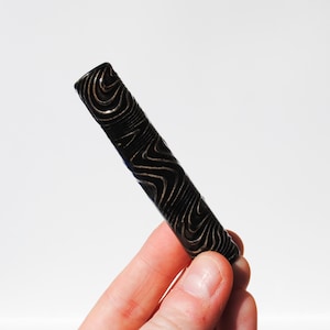 Ceramic Pipe Many Hitter Larger Psychedelic Pattern Black Gloss on Porcelain