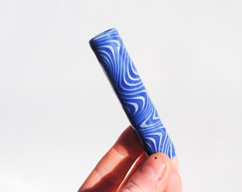 Ceramic Pipe Many Hitter Larger Psychedelic Pattern Lime on Porcelain