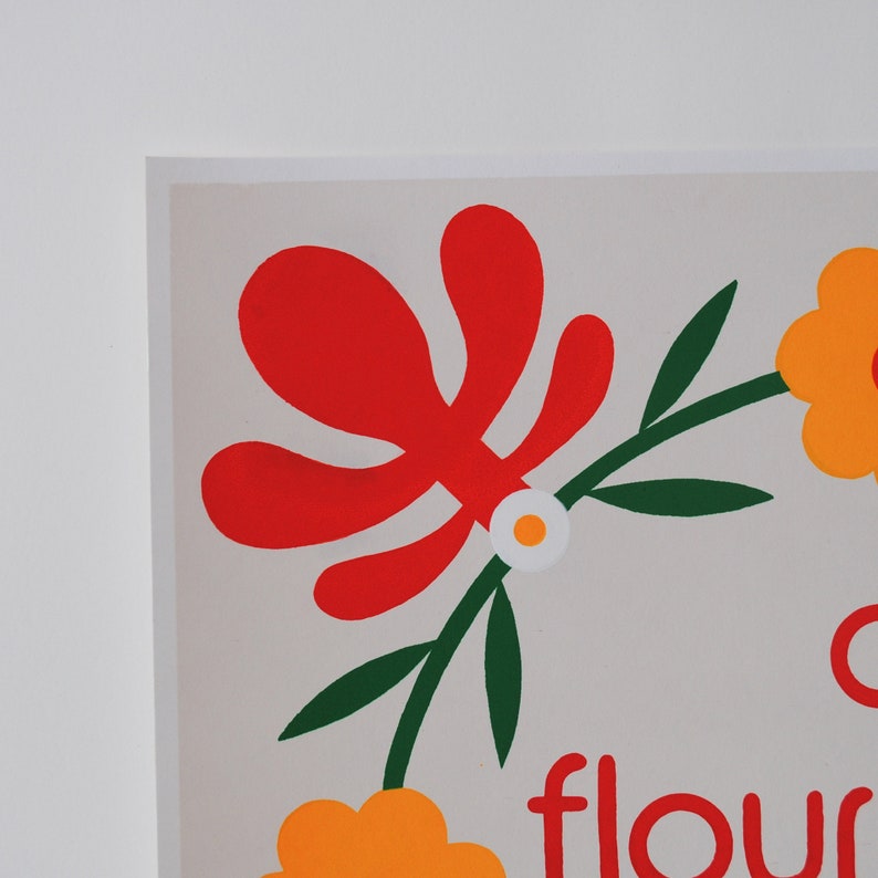 All Flourishing Is Mutual Silkscreen Print Art Original Hand Printed Shipping Included image 6