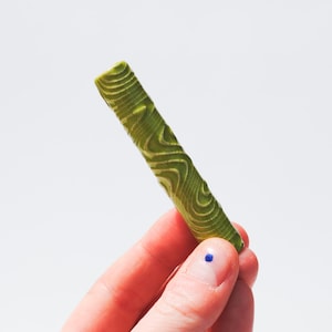 Chillum Ceramic Pipe One Hitter Psychedelic Wave Lime Green on Porcelain