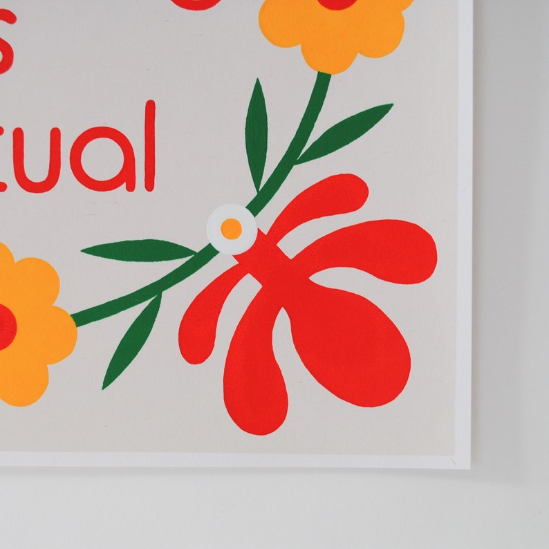 All Flourishing Is Mutual Silkscreen Print Art Original Hand Printed Shipping Included image 4