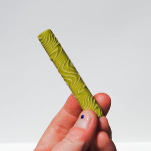 Chillum Ceramic Pipe One Hitter Psychedelic Wave Lime Green on Porcelain