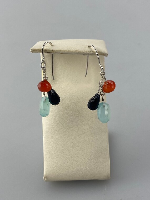 Tri Stone Dangle Earrings - image 1