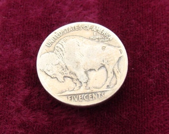 Native American Made Buffalo Five Cent Button Cover