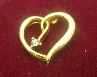 Gold Tone Heart Shaped Pendant