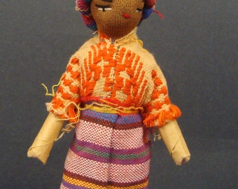 Hand Made Mexican Folk Art Doll Woman