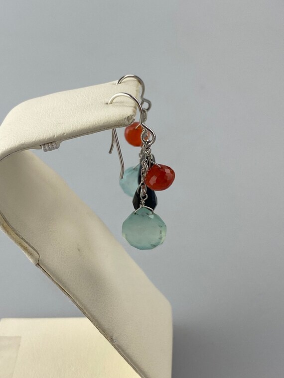 Tri Stone Dangle Earrings - image 2