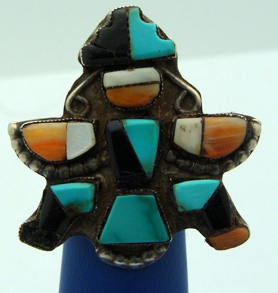 Antique Zuni Inlay Rings .925 - image 1