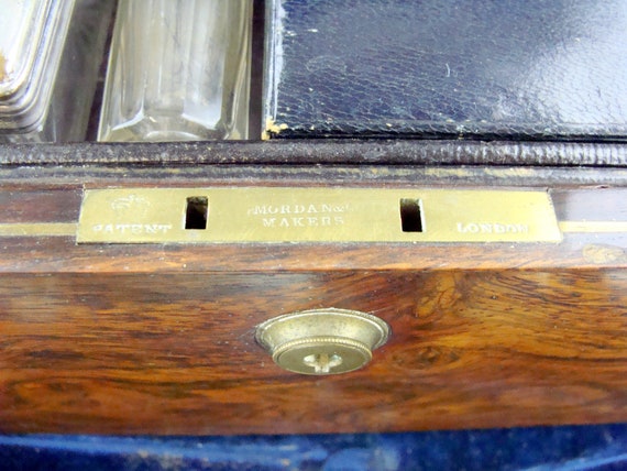 Antique Victorian Mens Vanity Dressing Case w/ Si… - image 7