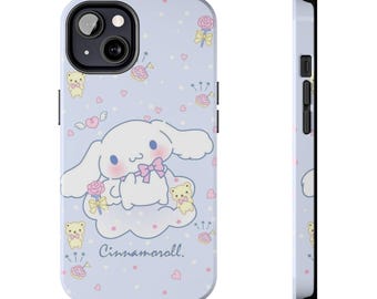Apple iPhone, Samsung, Tough Phone Case, Cute, Kawaii, Pastel, Gift, Sanrio-like, Cinnamoroll-like