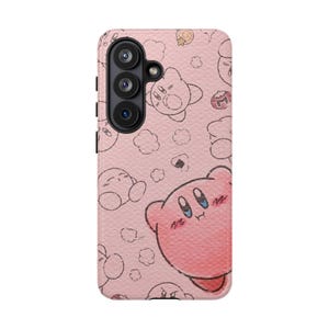 カービィ、Apple iPhone、Samsung Galaxy、Google Pixel対応、丈夫で耐久性のあるスマホケース