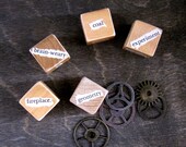 Steampunk Unblockers Set of Five Storyteller Writer  Dice Word Prompts H.G. Wells The Time Machine Gift for Writers
