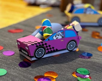 DIY Racing Car Snackbox Template, Racing Car Template, Kids Birthday Party Favor, Digital Download