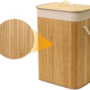 Bamboo Waste Basket, Laundry basket, Large garbage bin, Natural Handwoven