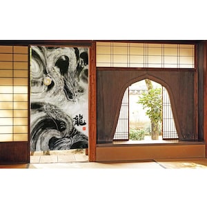 Japanese Noren Door Curtain “Dragon 龍”  – Wall Hanging | Durable Polyester | 85×150cm