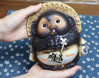 Old Japanese Tanuki Raccoon Dog, Tokkuri Bottle Vintage