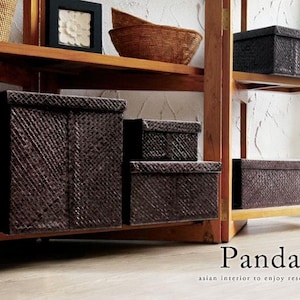 Waste basket, Waste paper basket, Natural Handwoven Trash Bin, Pandan, Pine