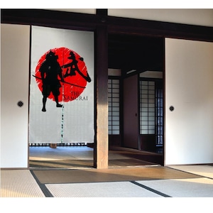 Japanese Noren Door Curtain “Samurai” – Wall Hanging | Durable Polyester | 85×150cm