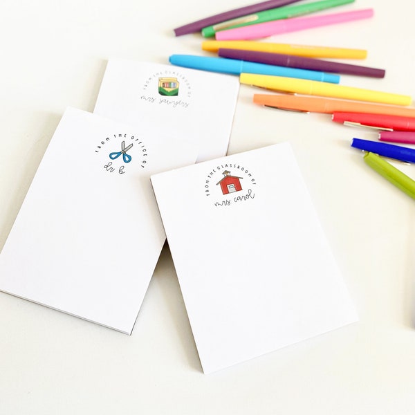 School Days Small Notepad - Personalized Teacher Gifts - Staff Appreciation Presents - Preschool Elementary Middle & High School