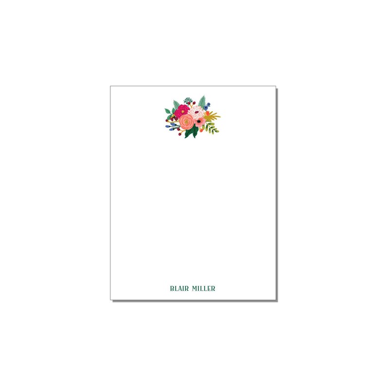 Floral Personalized Notepad Set – Custom Stationery Gift - Etsy