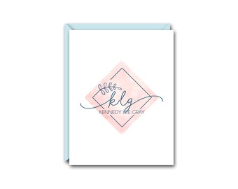 Square Branch Monogram Personalized Note Card Set - Graduation Gift - Bridal Shower Present - Custom Stationery - Elegant and Chic