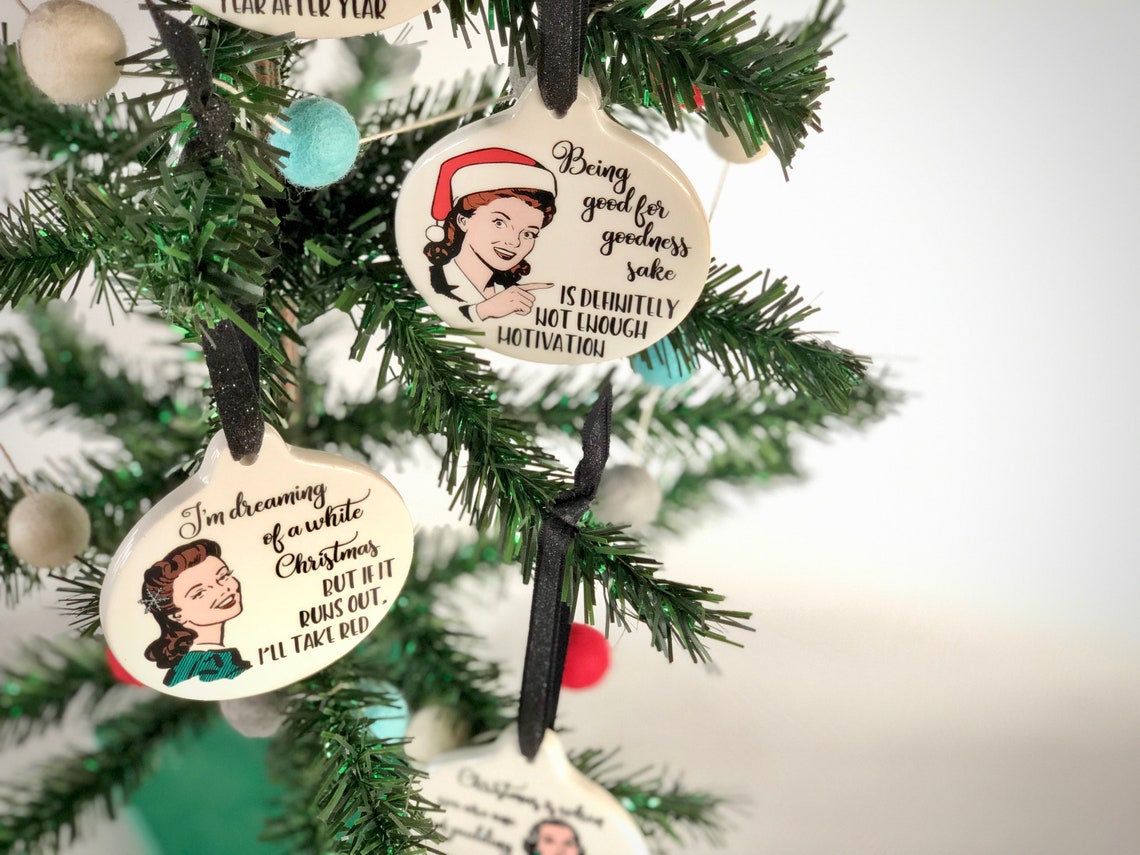 Witty Women Holiday Ornaments Retro Housewife Christmas Gift Etsy