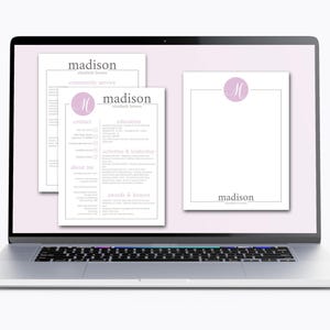 Paquete urgente de monogramas redondos para hermandades - Archivos digitales - Papelería elegante - Diseño de currículum - Membrete personalizado