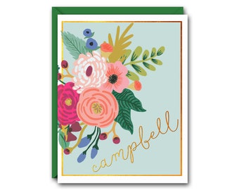 Floral Bouquet Personalized Note Card Set - Mothers Day Gift - Thank You Cards - Bridal Shower Present