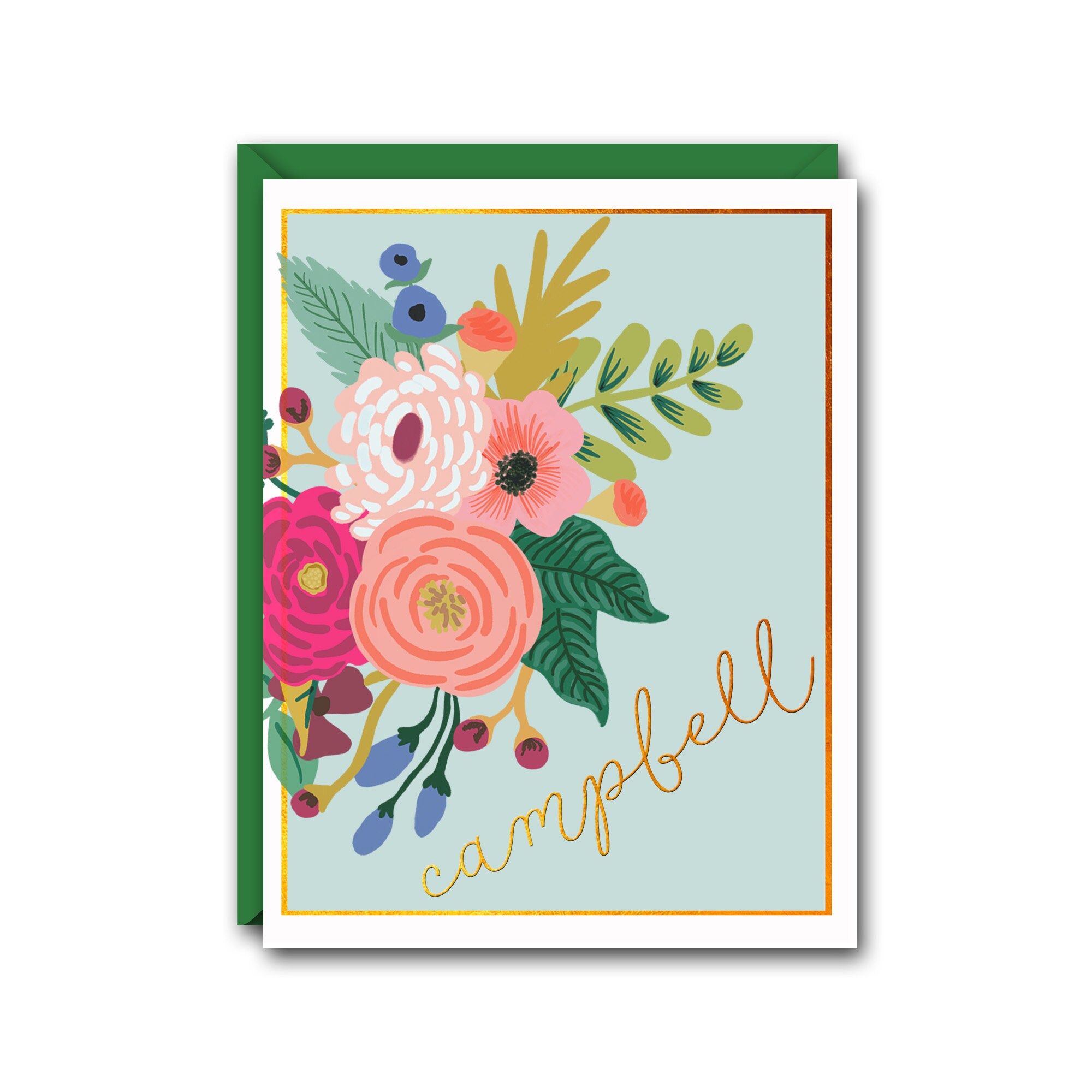 Floral Bouquet Personalized Note Card Set
