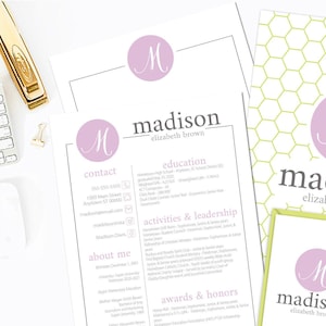 Paquete de monogramas redondos para hermandades - Archivos impresos y digitales - Papelería elegante - Carpetas brillantes - Diseño de currículum - Tarjetas de notas