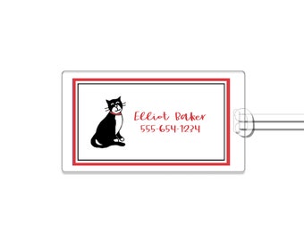 Pet Luggage Tag - Custom Made Bag Tag - Dog and Cat Information - Doggie Day Care ID - Laminated Luggage Tag - Animal Lovers Gift