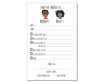 School Notes & From The Mom Of... Notepads Set - School Excuse Pad - Fill in the Blank Notes