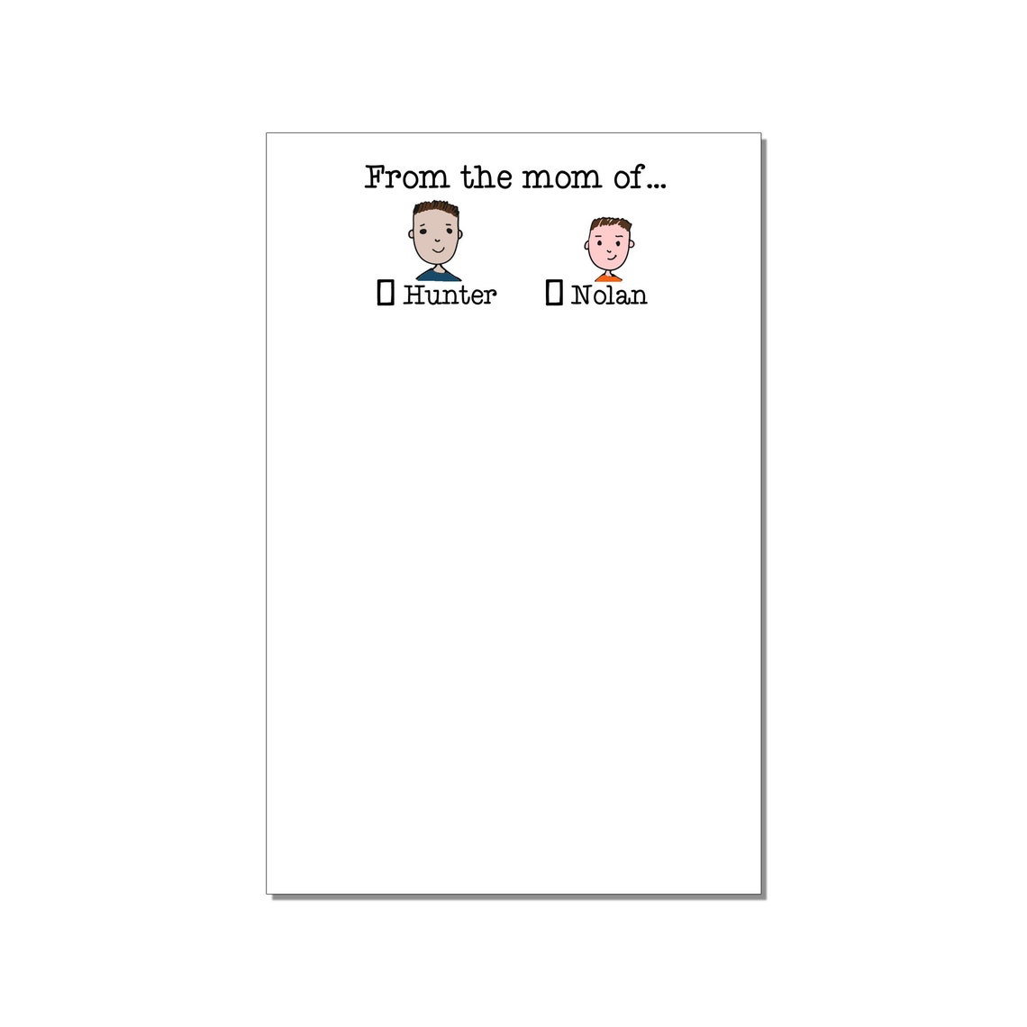 From the Mom Of... Large Notepads Set Personalized Notepads Etsy