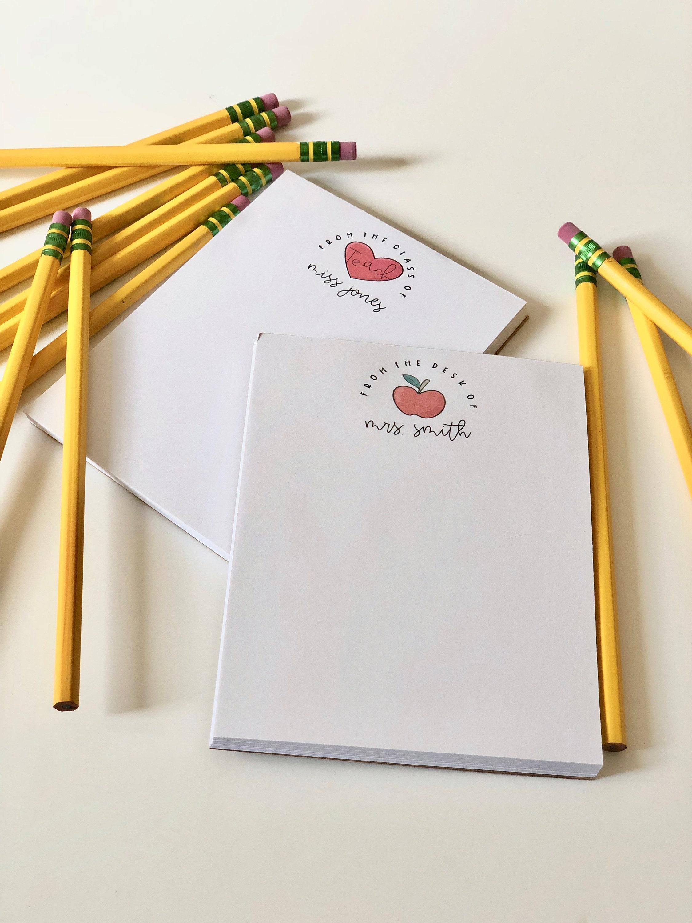 Personalized Teacher Notepad Set – School Days Stationery, Custom Gifts ...