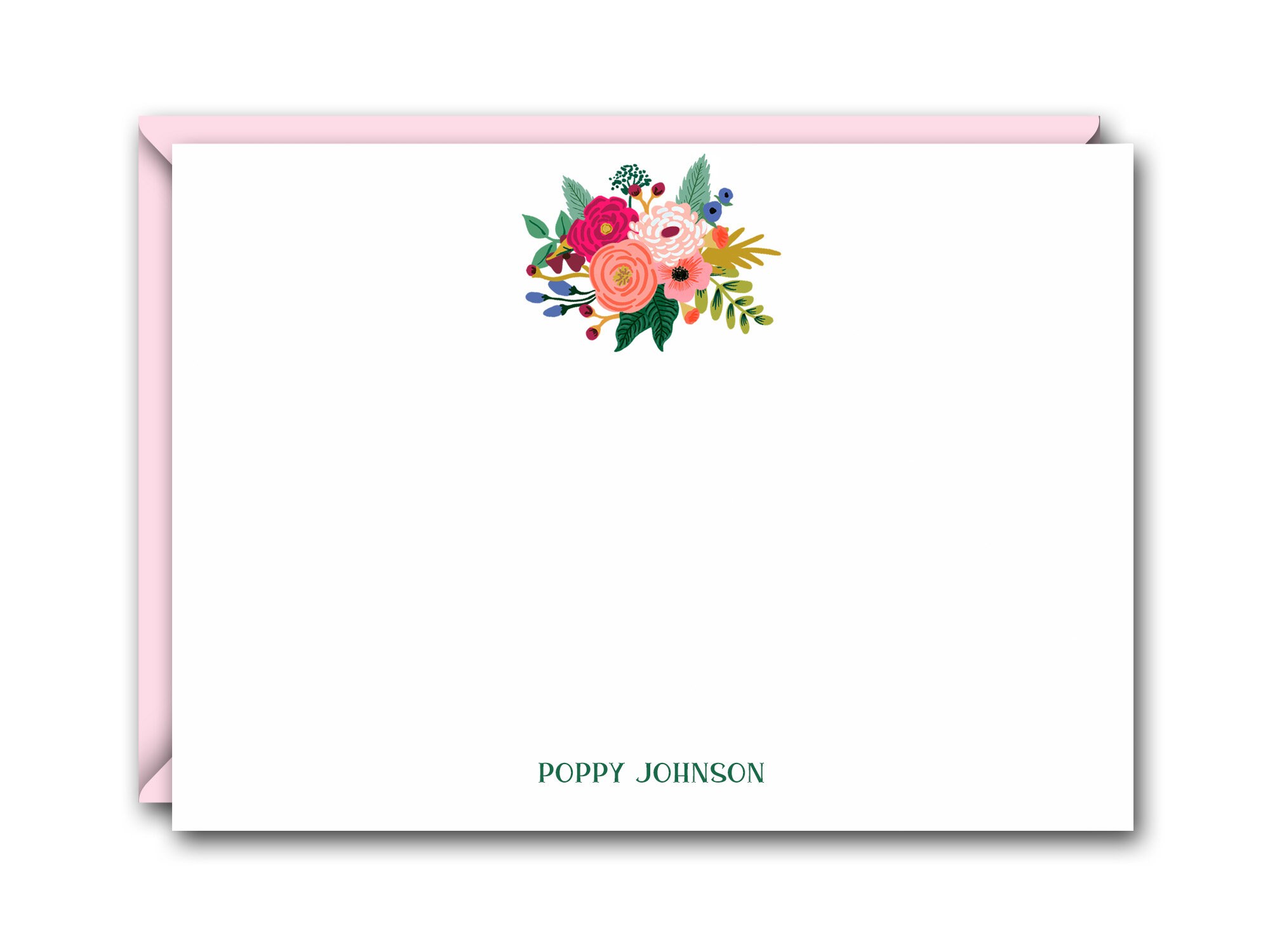 Floral Flat Note Cards Set
