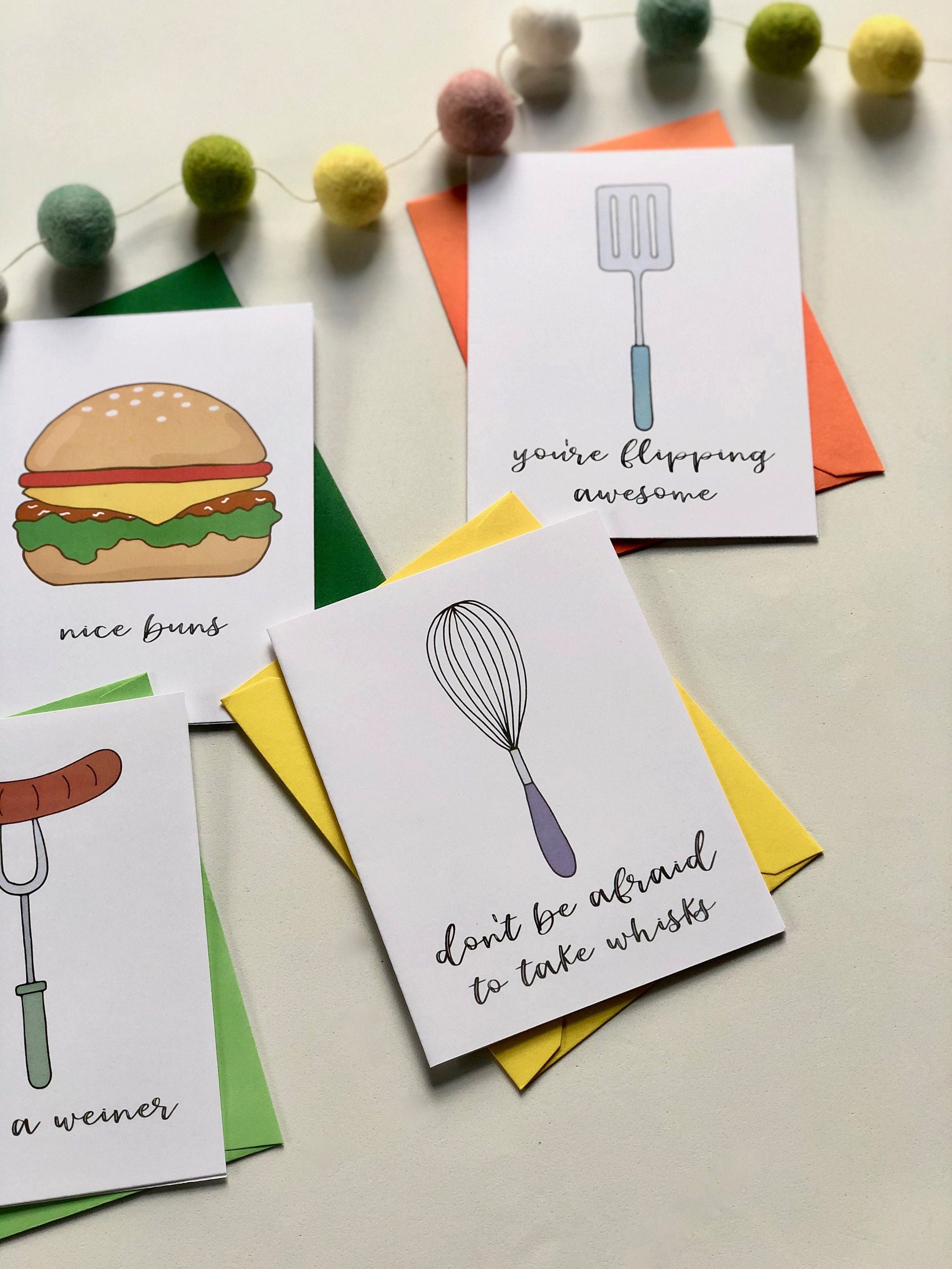 What's Cooking? Pun Fun Greeting Card Set