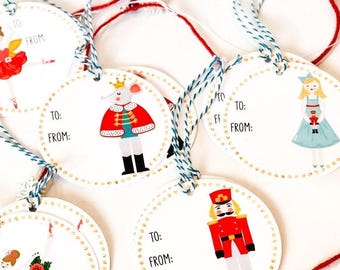 Nutcracker Christmas Gift Tags – Ballet Holiday Wrapping, Set of 10