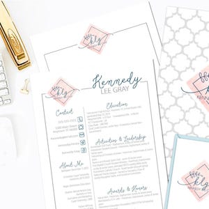 Paquete urgente de monogramas de fraternidad con ramas cuadradas - Archivos impresos y digitales - Papelería elegante - Carpetas brillantes - Diseño de currículum - Tarjetas de notas
