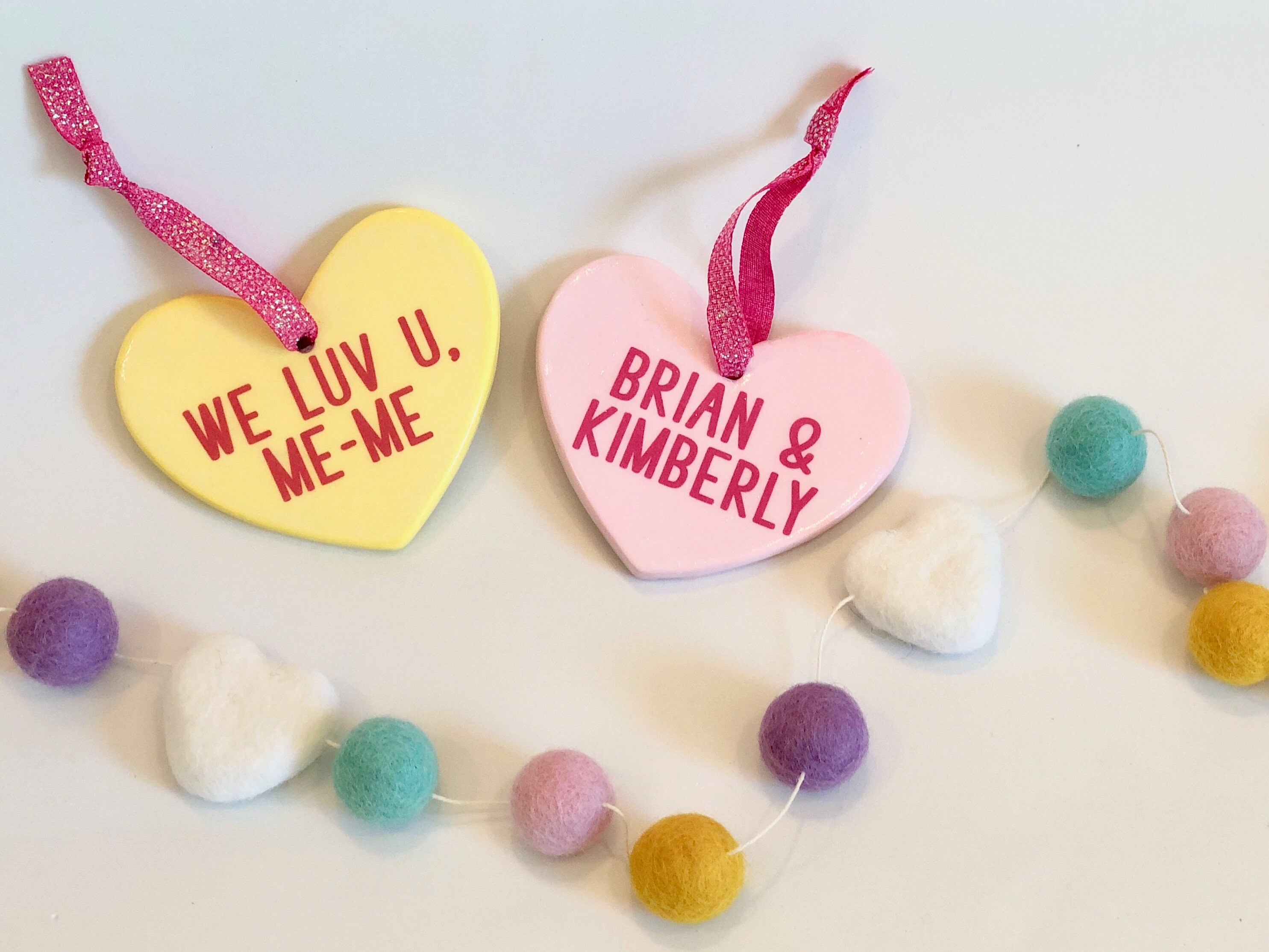 Conversation Heart Personalized Ornament