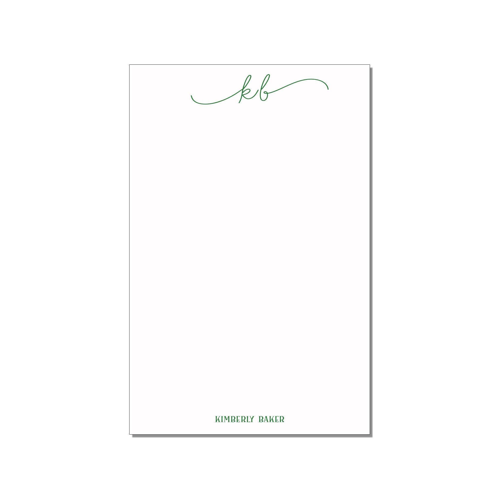 Script Initials Large Notepad Set - Personalized Stationery ...