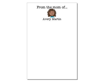 From The Mom Of... Large Notepad - Personalized Notepads For Mom - Mothers Day Gift For Grandmothers - Great For School Notes