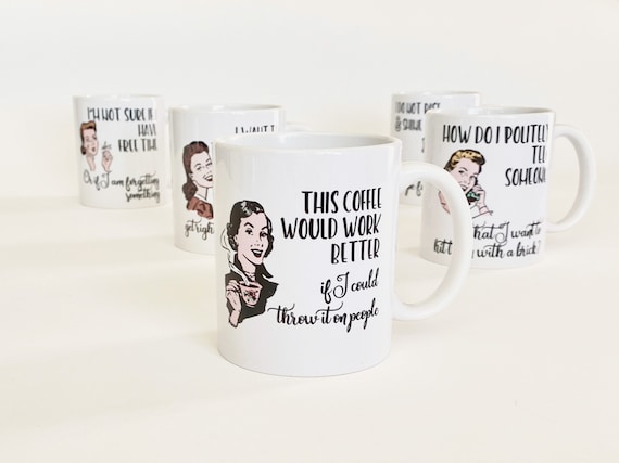 Witty Women Wishing You Happiness Greeting Cards Set Funny Coworker Gift Card For Friends Retro Housewife Humor Vintage Charm