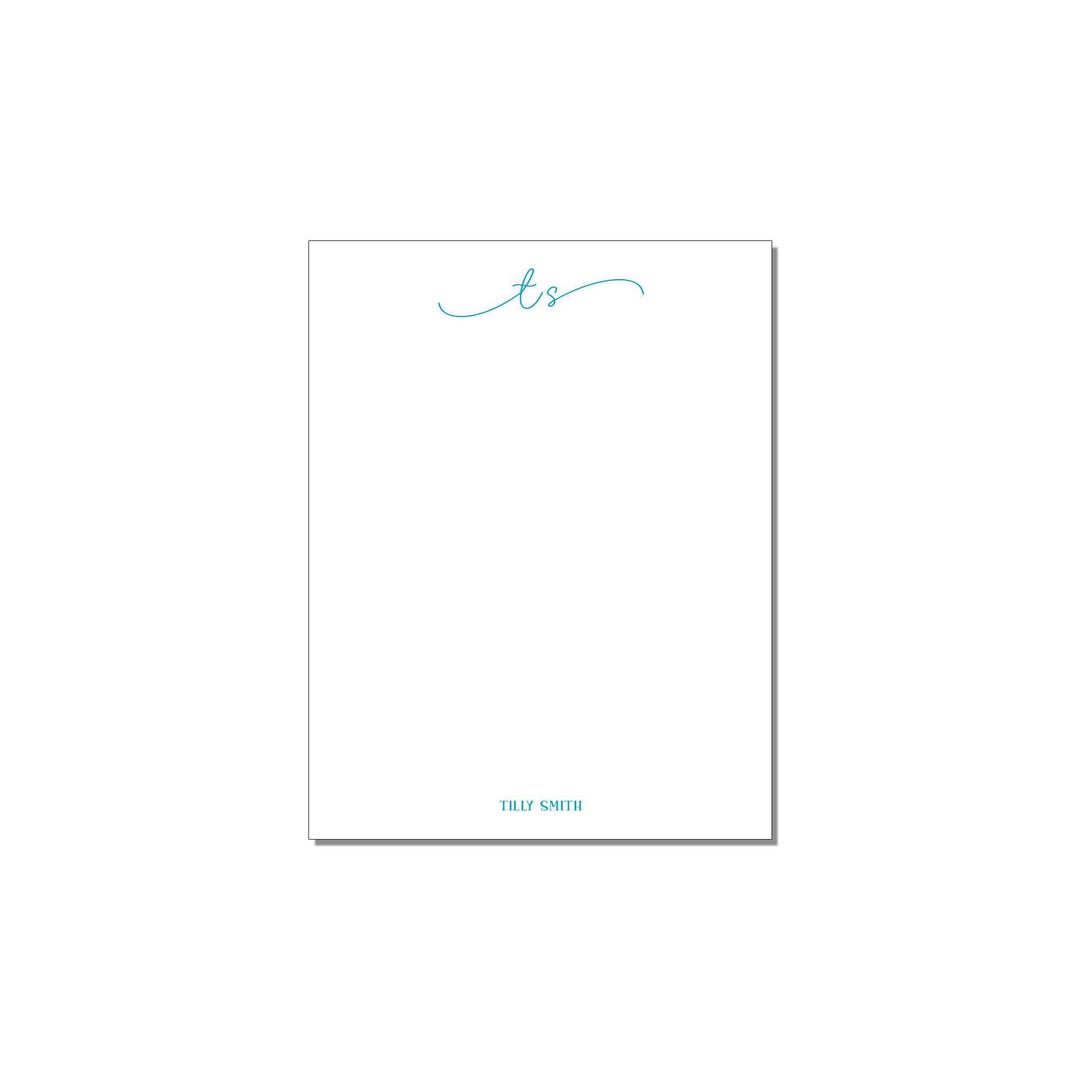 Script Initials Small Notepad Set - Personalized Stationery ...